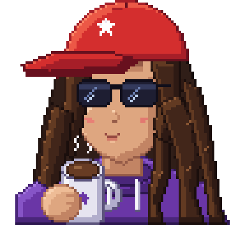 Julia holding a cup of coffee